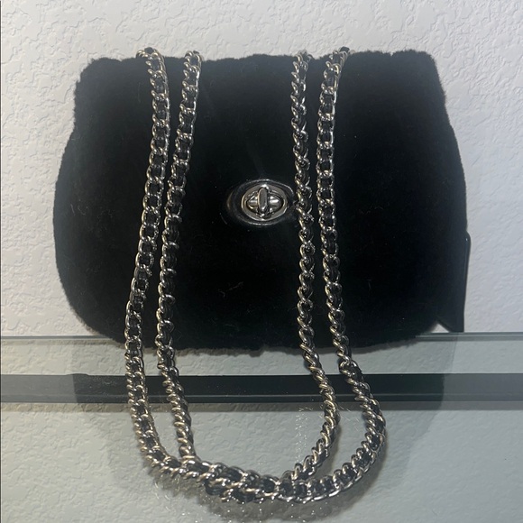 Coach Handbags - Coach Madison 18 Black Shearling Crossbody Shoulder Bag Purse